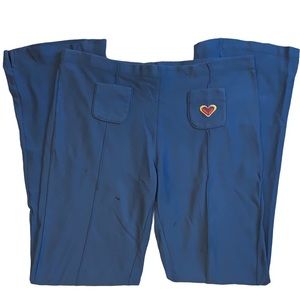 90s Vintage Roxy Heart Shaped Logo Retro Pants Stretchy Blue Red Yellow Medium